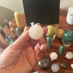 Small rose quartz sphere